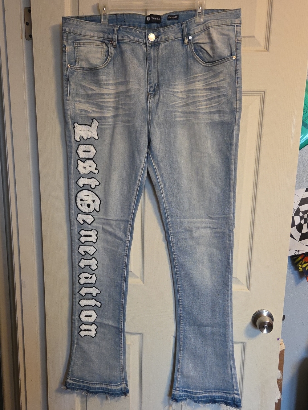 Waimea Lost Generation Light Blue Stacked Fit Jeans Size 40